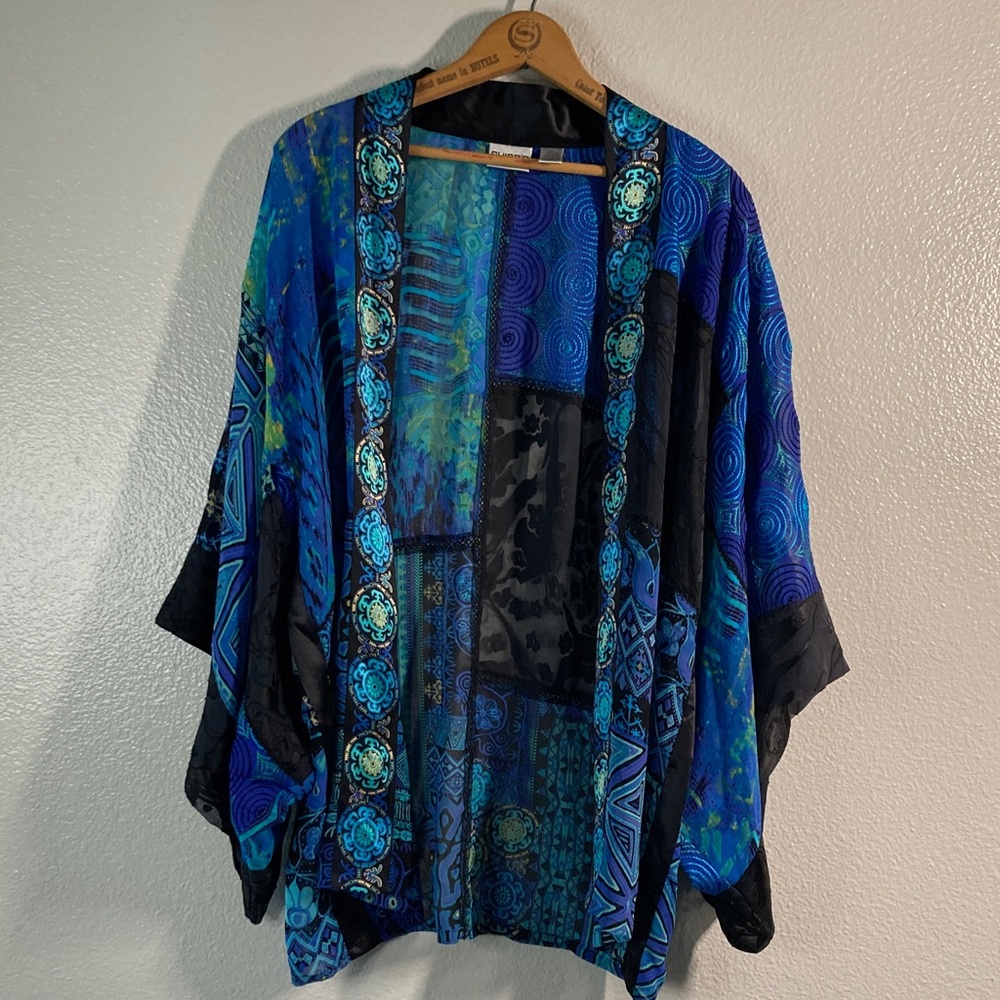 Chico's Silk Rayon Embroidered Patchwork Velvet B… - image 2